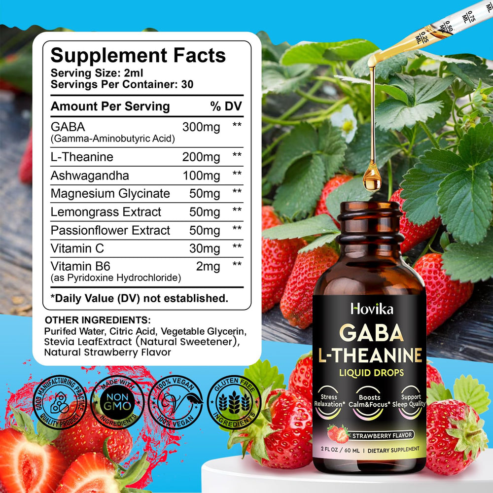 Serving suggestion: 2 ml dropper in water or juice next to a bottle