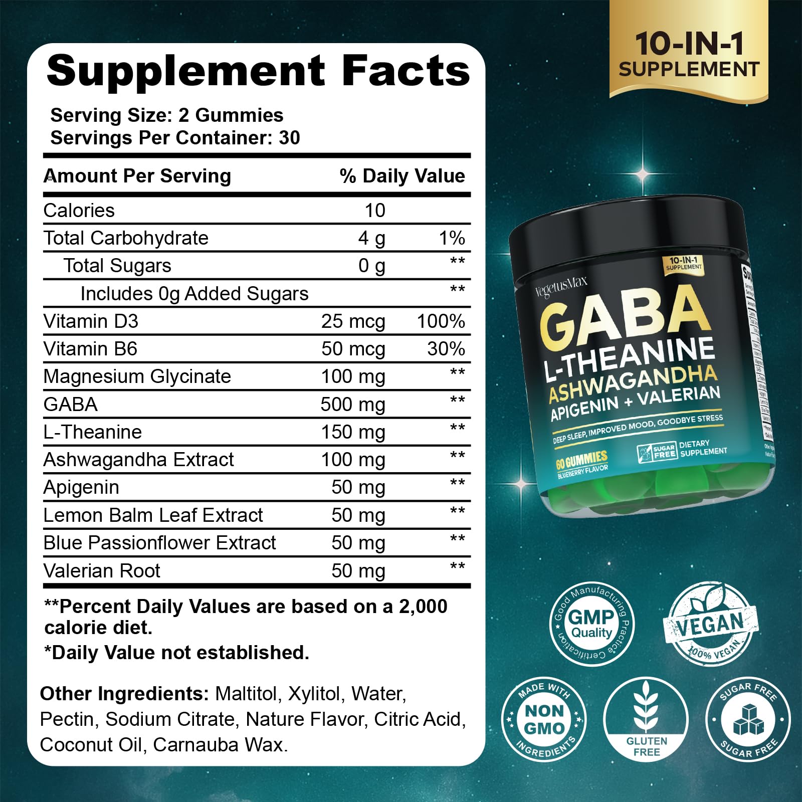 Product packaging and branding for GABA L-Theanine gummies