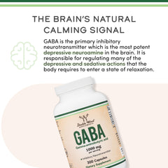 Vegan, gluten-free and non-GMO GABA supplement packaging