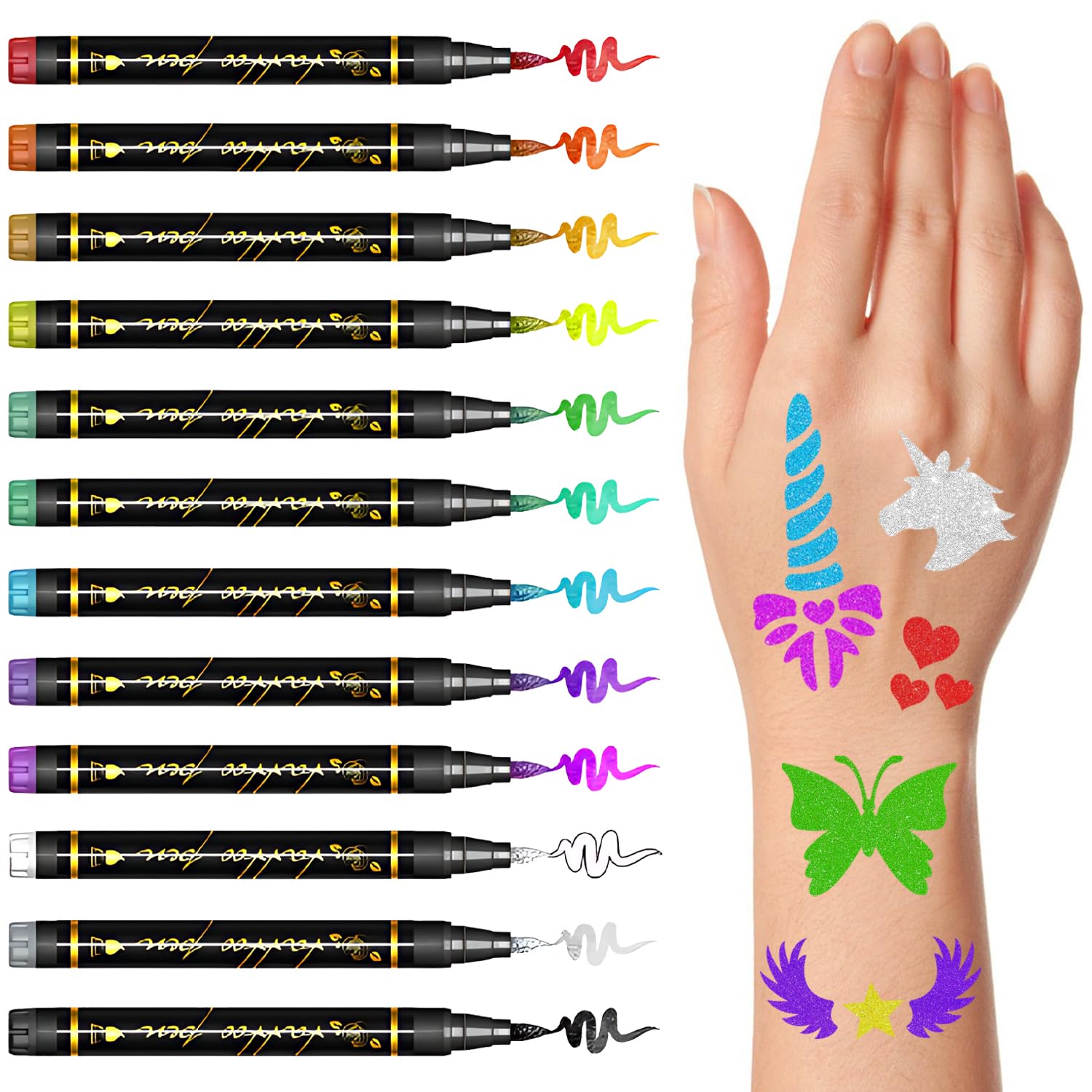 Gabizafia stencil pack with 160 designs enables quick, creative body art.