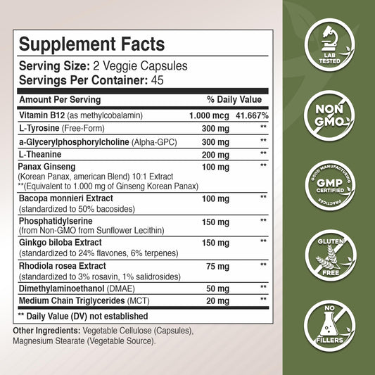 Alpha-GPC capsules bottle close-up