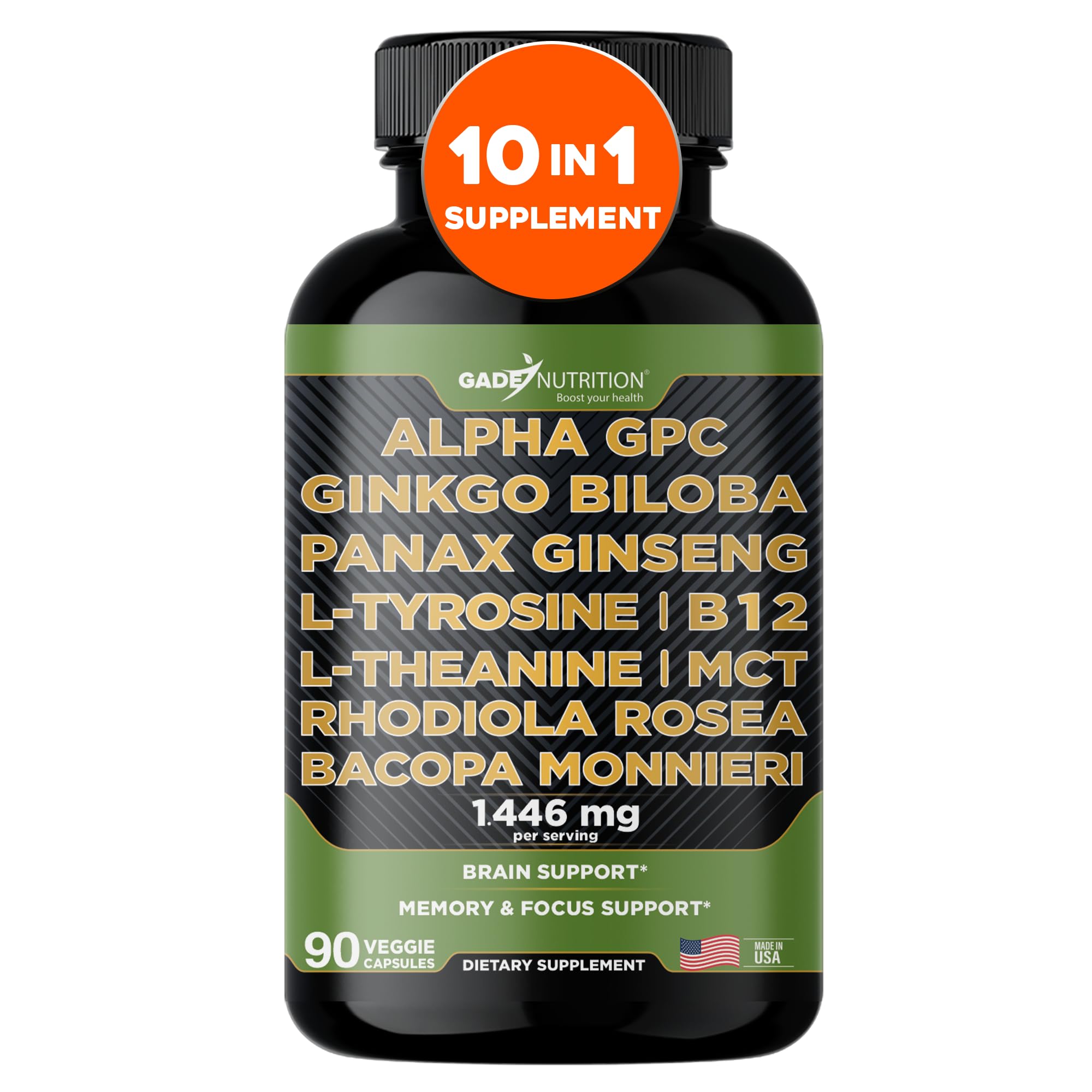 Alpha GPC blend with Ginkgo Biloba and Panax Ginseng bottle