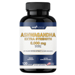 Gade Nutrition Ashwagandha bottle with 120 vegan capsules – USA Made