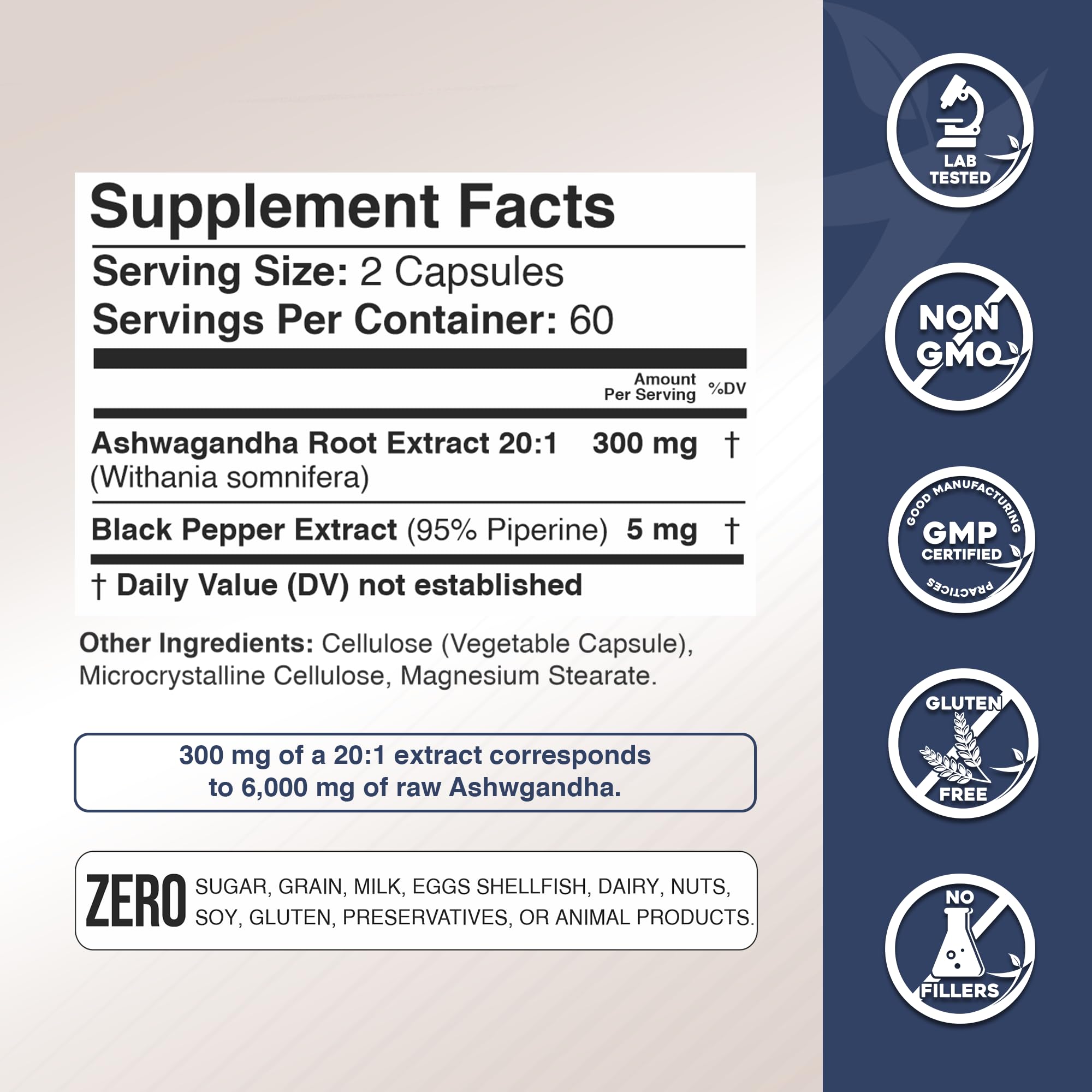 Close-up of ashwagandha root extract 20:1