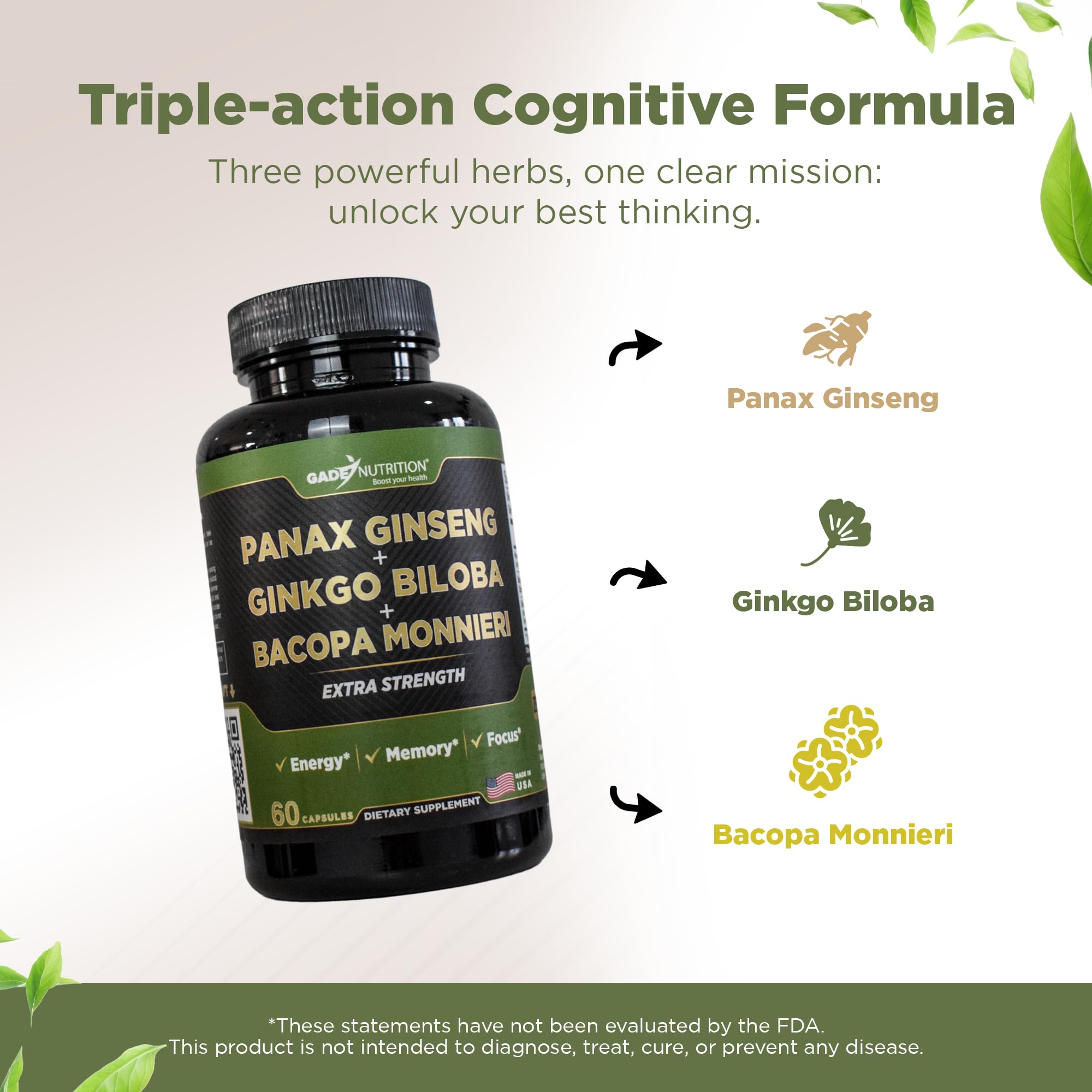 Bacopa Monnieri herb for cognitive function
