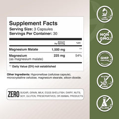 Calm magnesium powder as the source for magnesium malate