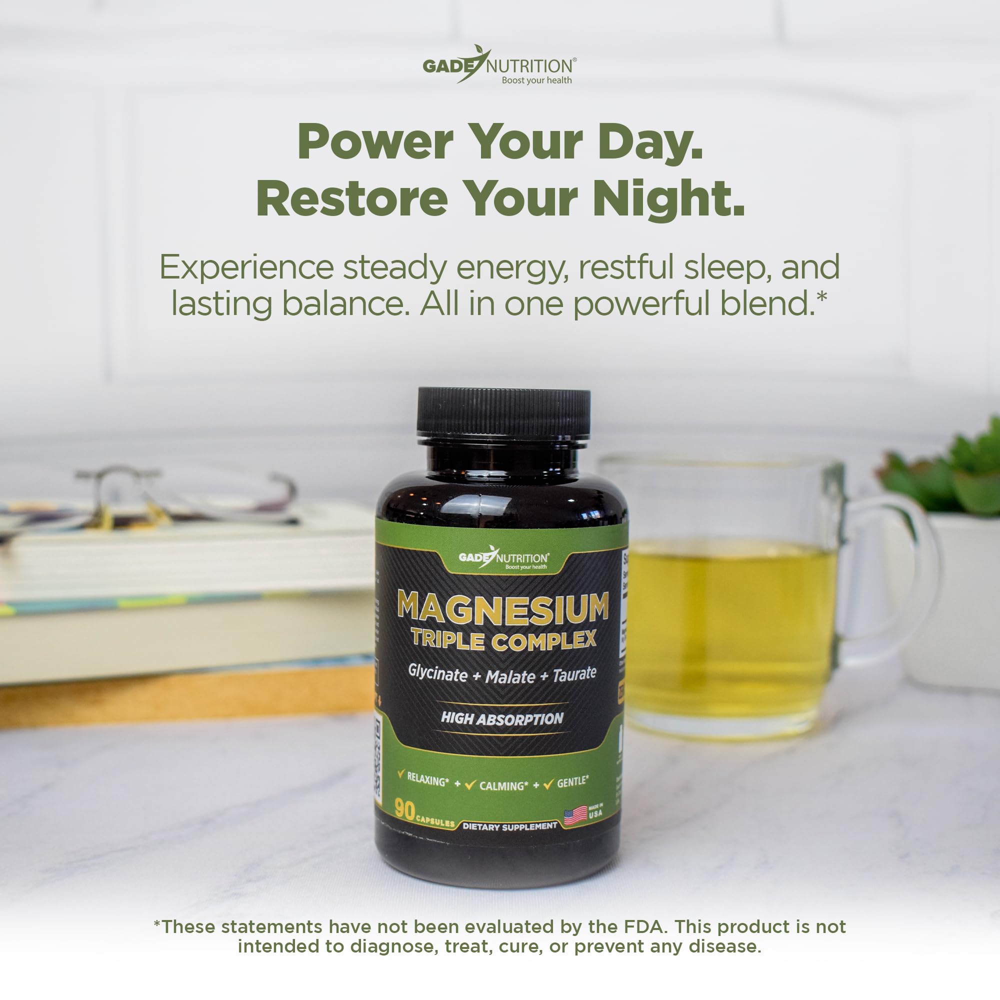 Lifestyle shot conveying sleep and calm support