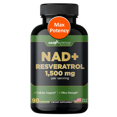 Gade Nutrition NAD+ with Resveratrol bottle on a white background