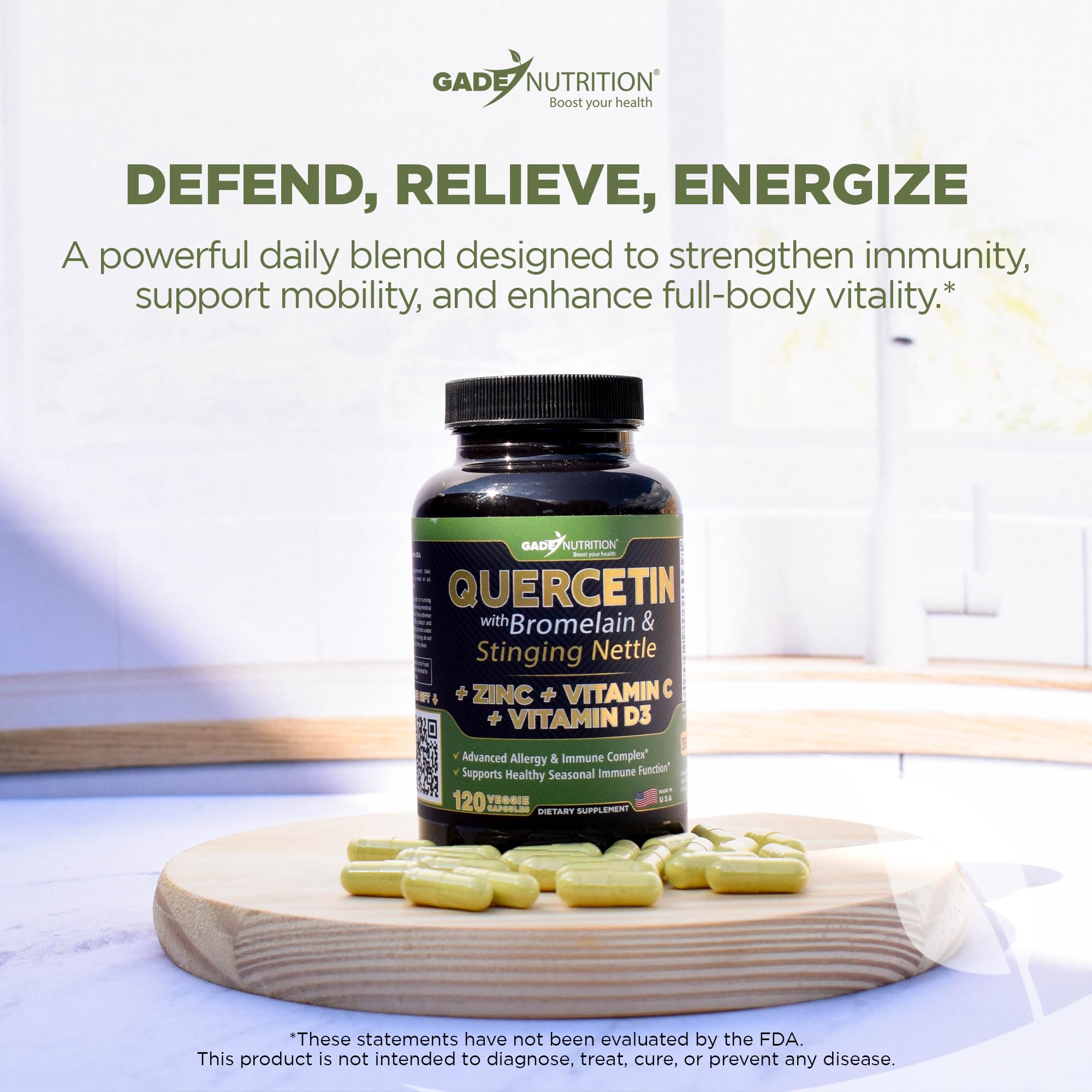 Gade Nutrition nettle leaf close-up shows natural plant-based ingredients.