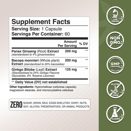 Panax Ginseng roots used in brain health formula