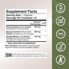 Panax Ginseng roots used in brain health formula