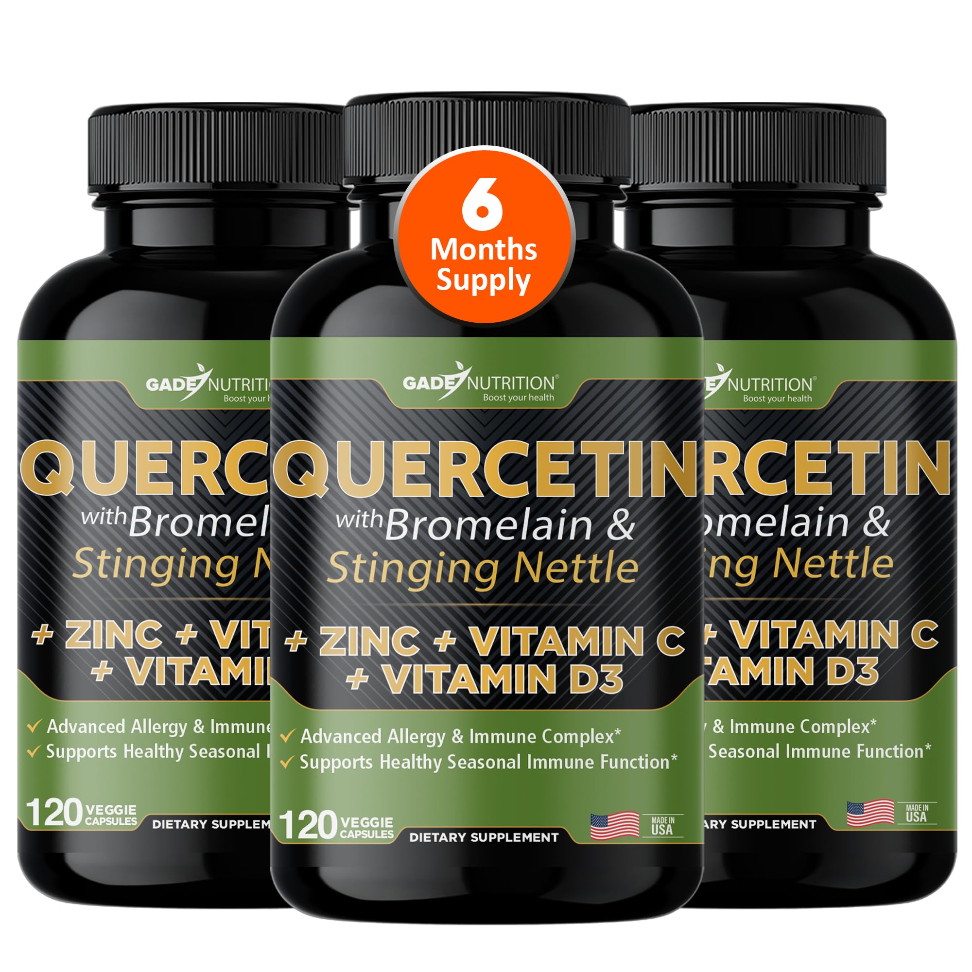 Gade Nutrition Quercetin 500mg immune support bottle