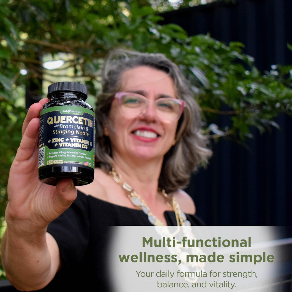 Quercetin 500mg with vitamins C and D3 and zinc ingredients