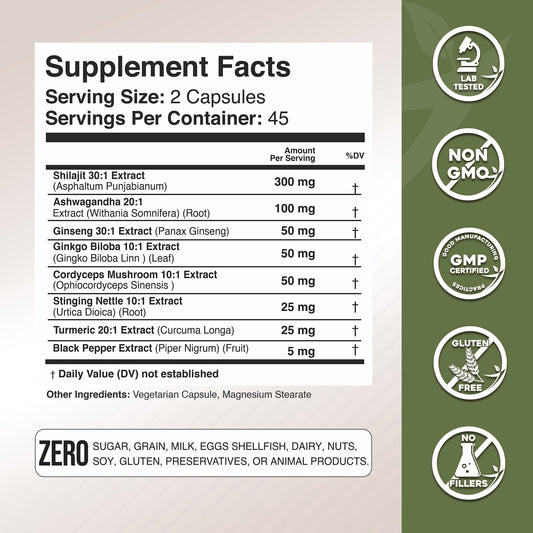 Shilajit capsules product pack shot