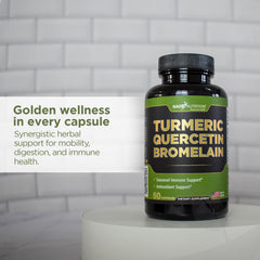 Quercetin and bromelain ingredients illustration