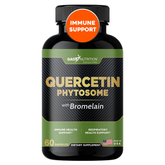 Gade Nutrition Quercetin Phytosome with Bromelain bottle on white background