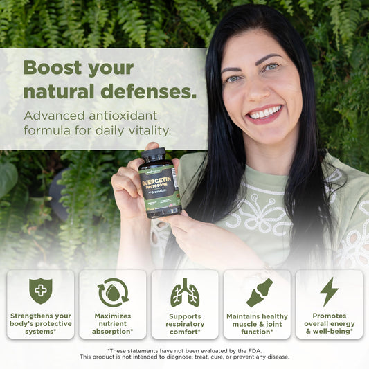 Quercetin Phytosome capsules and Bromelain capsules side by side
