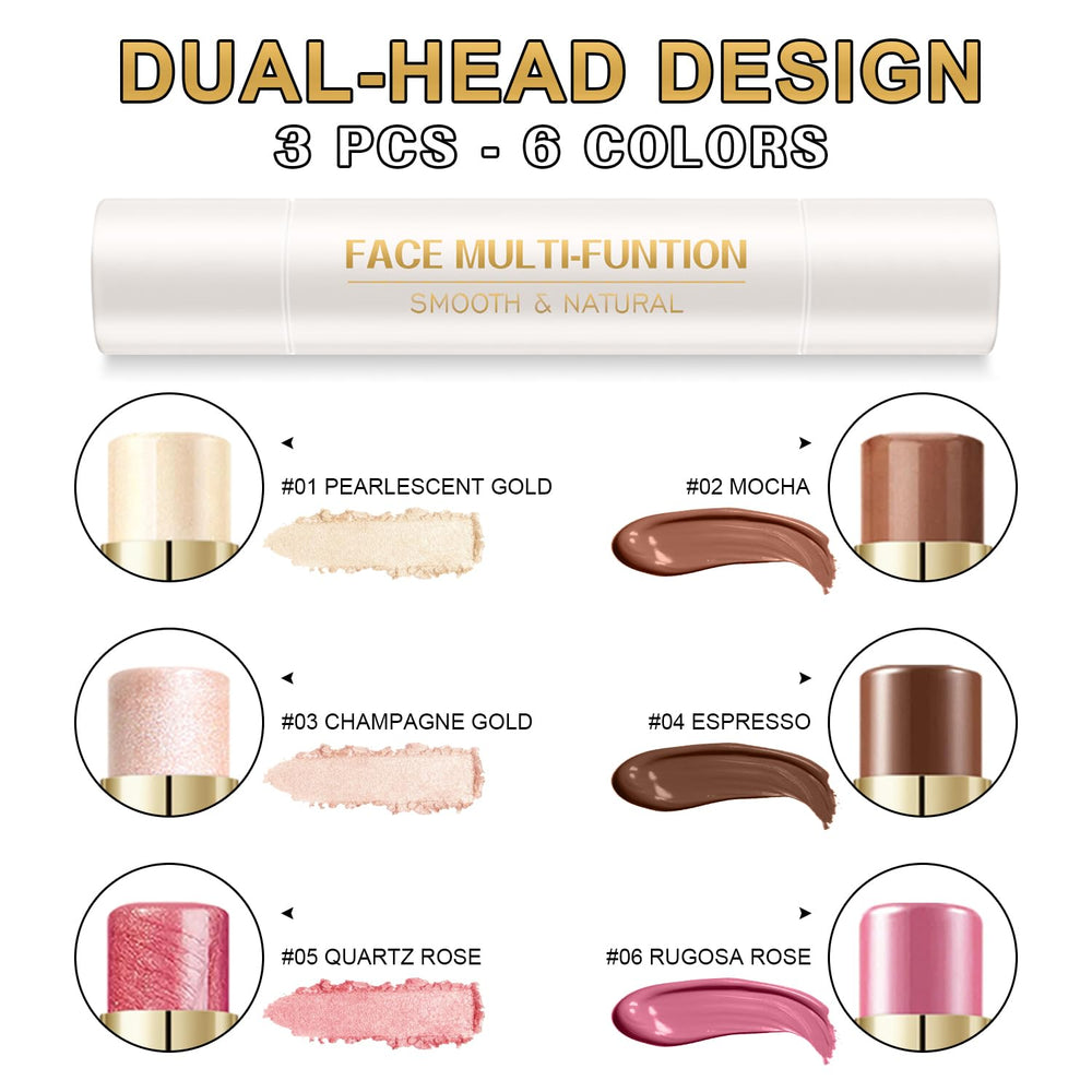 GADMLURY dual-ended cream bronzer stick portable beginner-friendly contouring.
