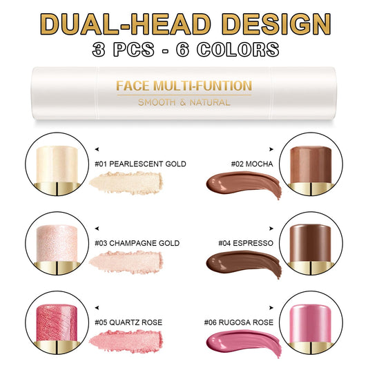 GADMLURY dual-ended cream bronzer stick portable beginner-friendly contouring.