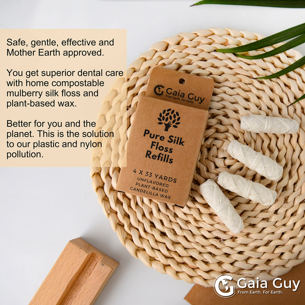 Unflavored silk floss waxed with vegan Candelilla wax
