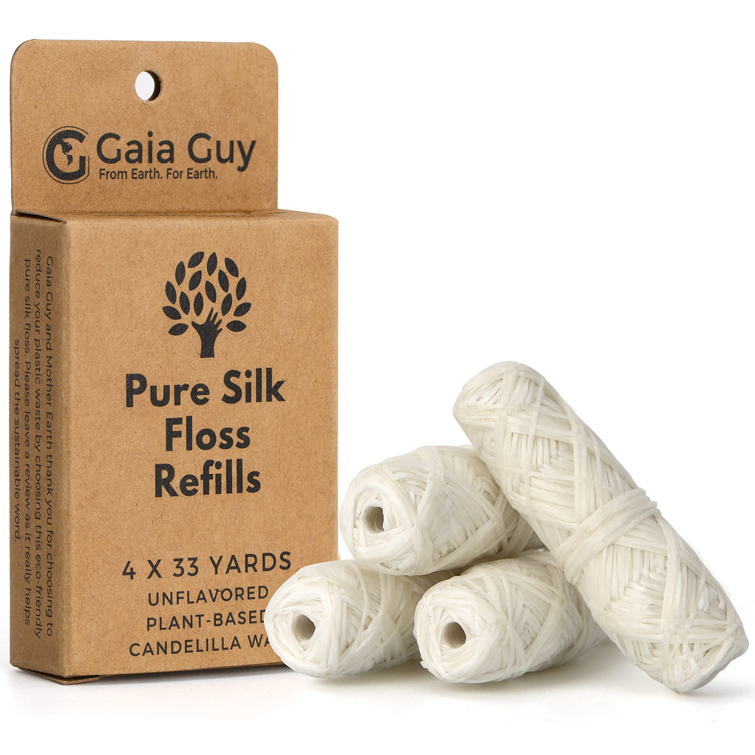 Gaia Guy Silk Dental Floss Refill 4 x 33 yards