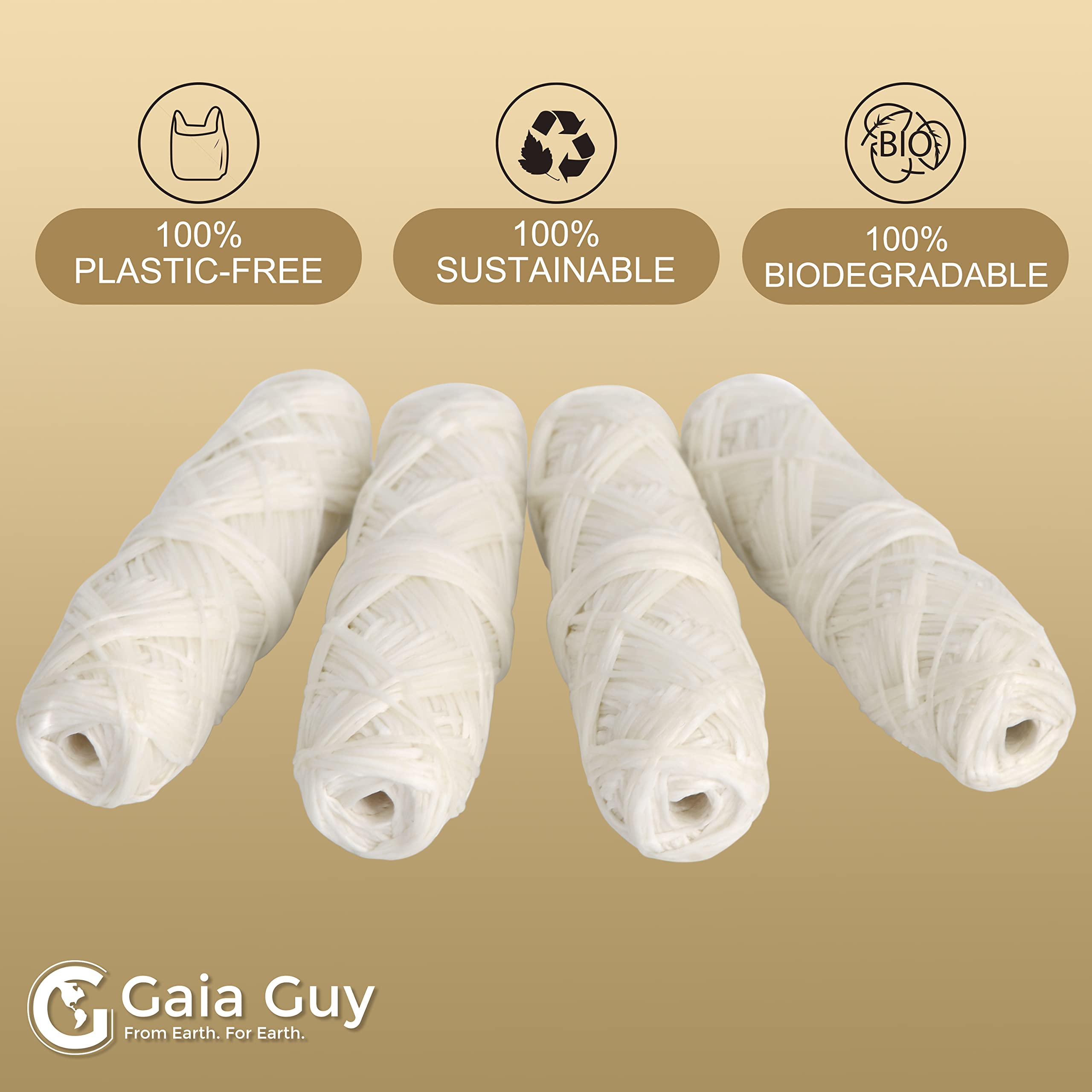 Set of 4 Gaia Guy silk floss refills next to packaging