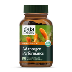 Gaia Herbs Adaptogen Performance Mushrooms & Herbs bottle label