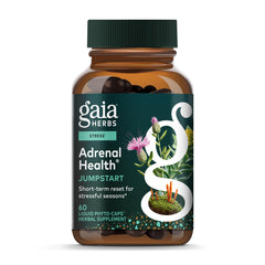 Gaia Herbs Adrenal Health Jumpstart bottle label, designed for daily stress support