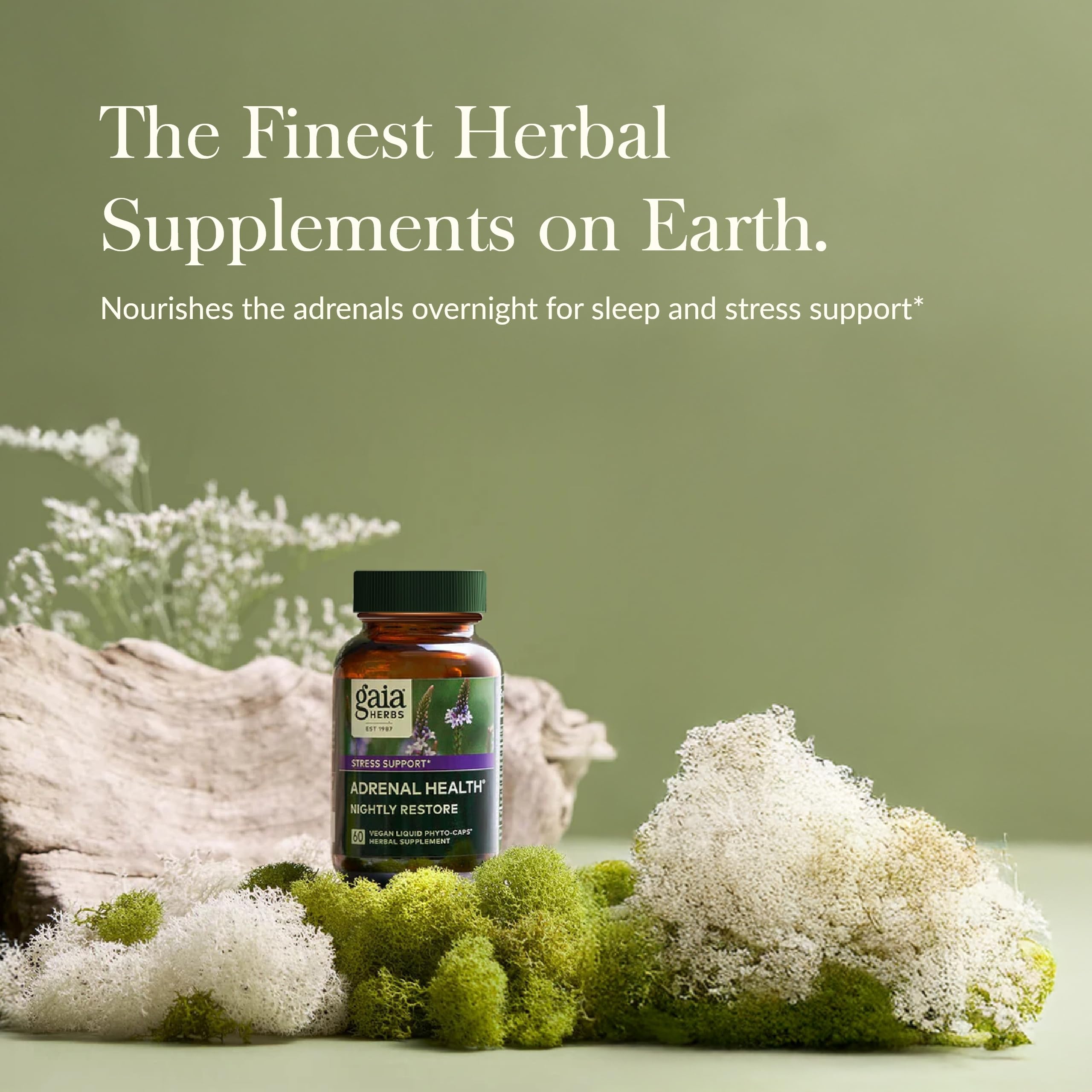 Close-up of liquid phyto-capsules from Adrenal Health Nightly Restore