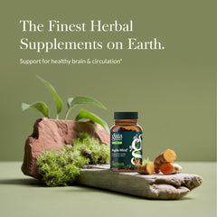 Gaia Herbs Agile Mind label close-up highlighting its herbal formula for focus.