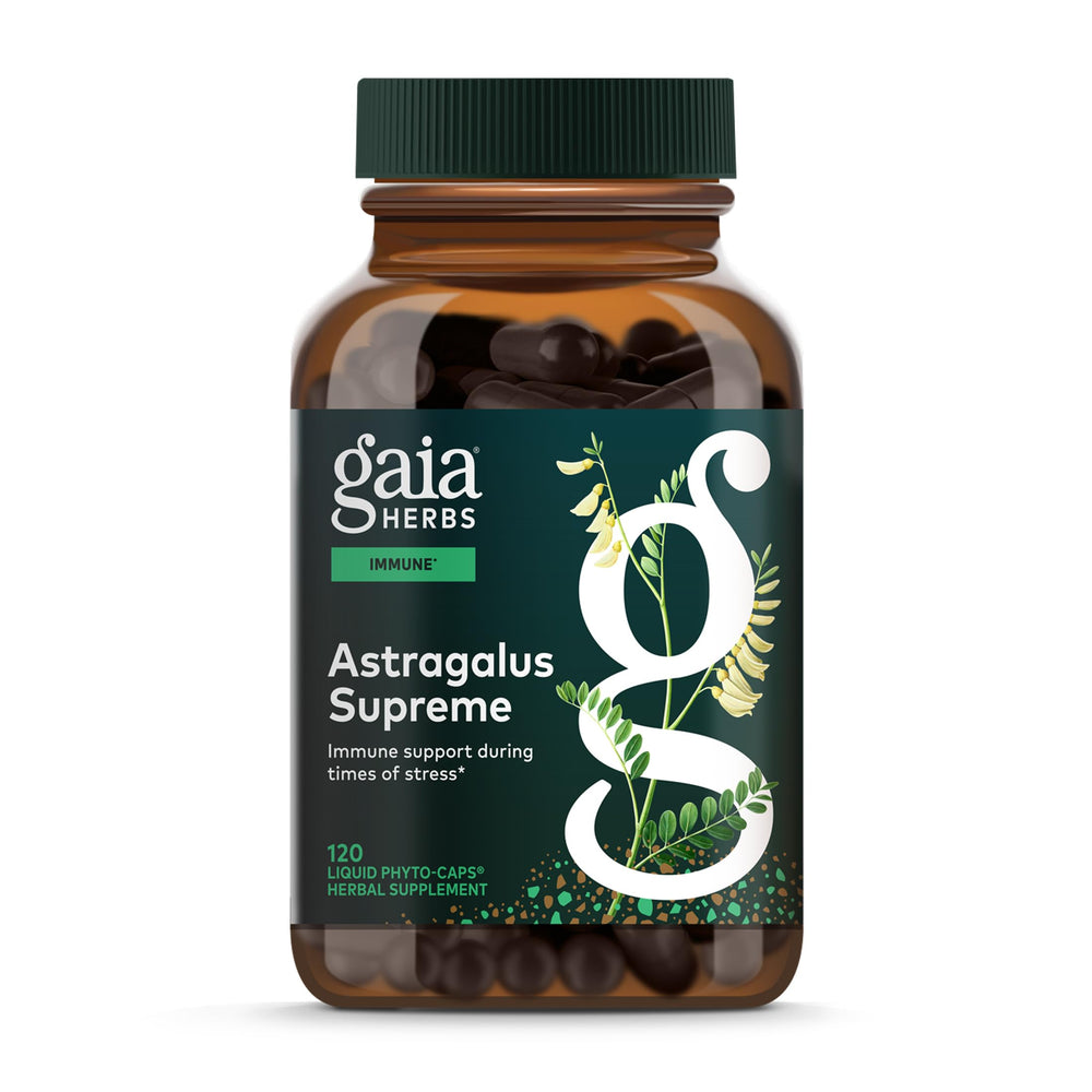 Gaia Herbs Astragalus Supreme bottle ready for daily immune support.