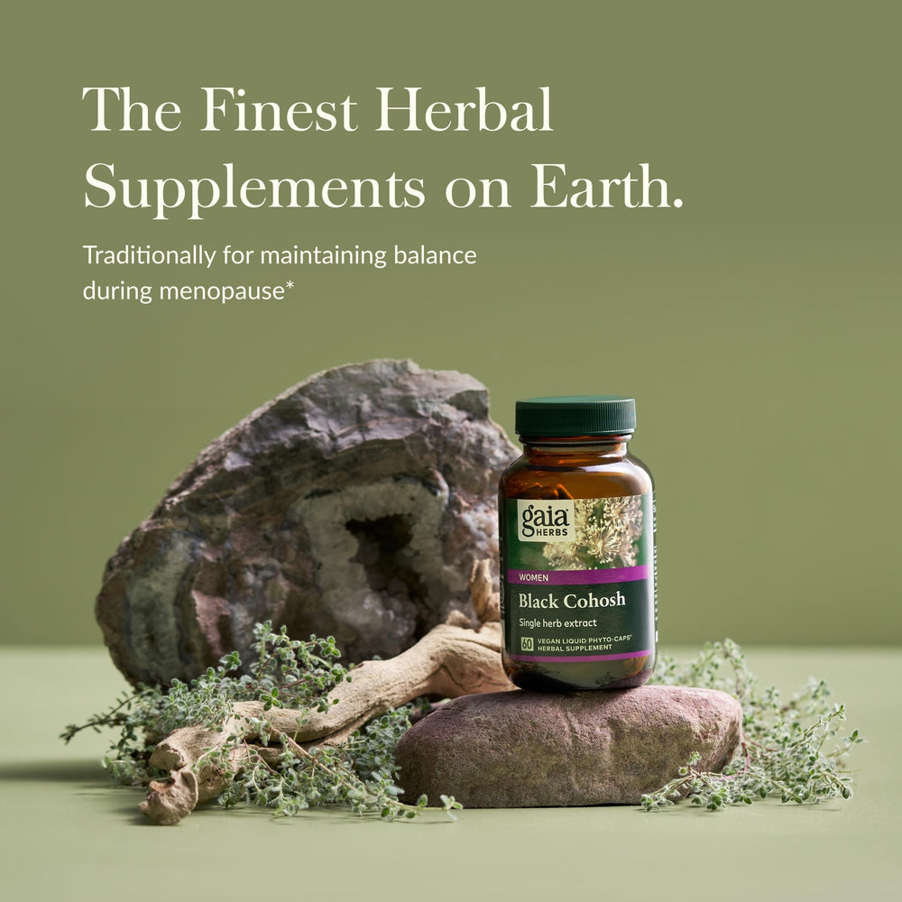 Gaia Herbs Black Cohosh bottle side view