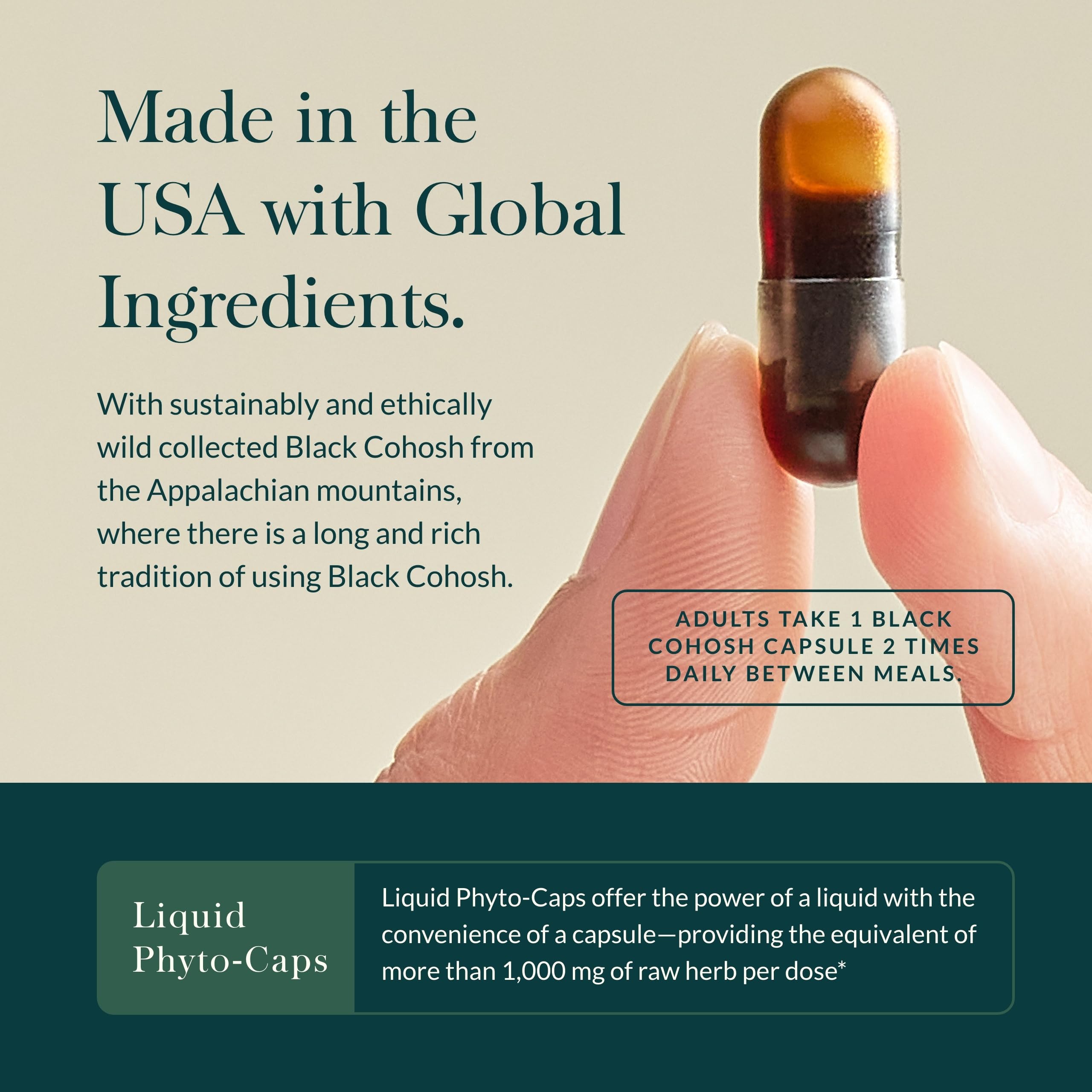 Label detail showing Black Cohosh product name