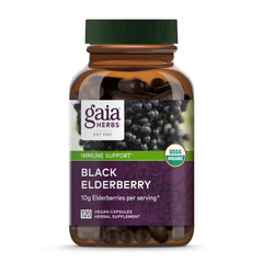 Gaia Herbs Black Elderberry 120-cap vegan capsules – hero image
