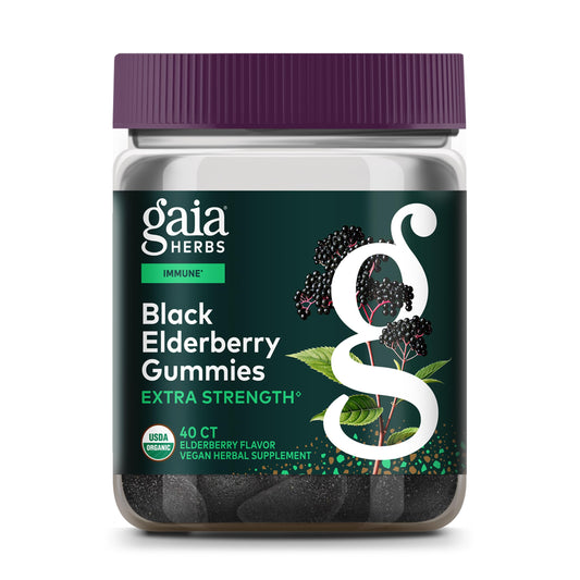 Gaia Herbs Black Elderberry Gummies bottle front