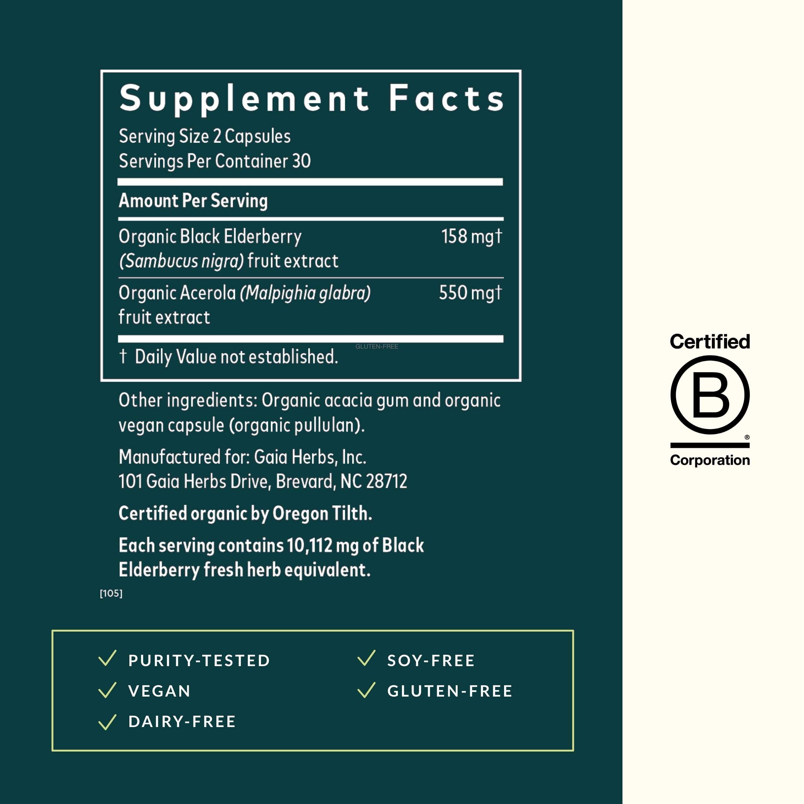 Close-up of product label ingredients section