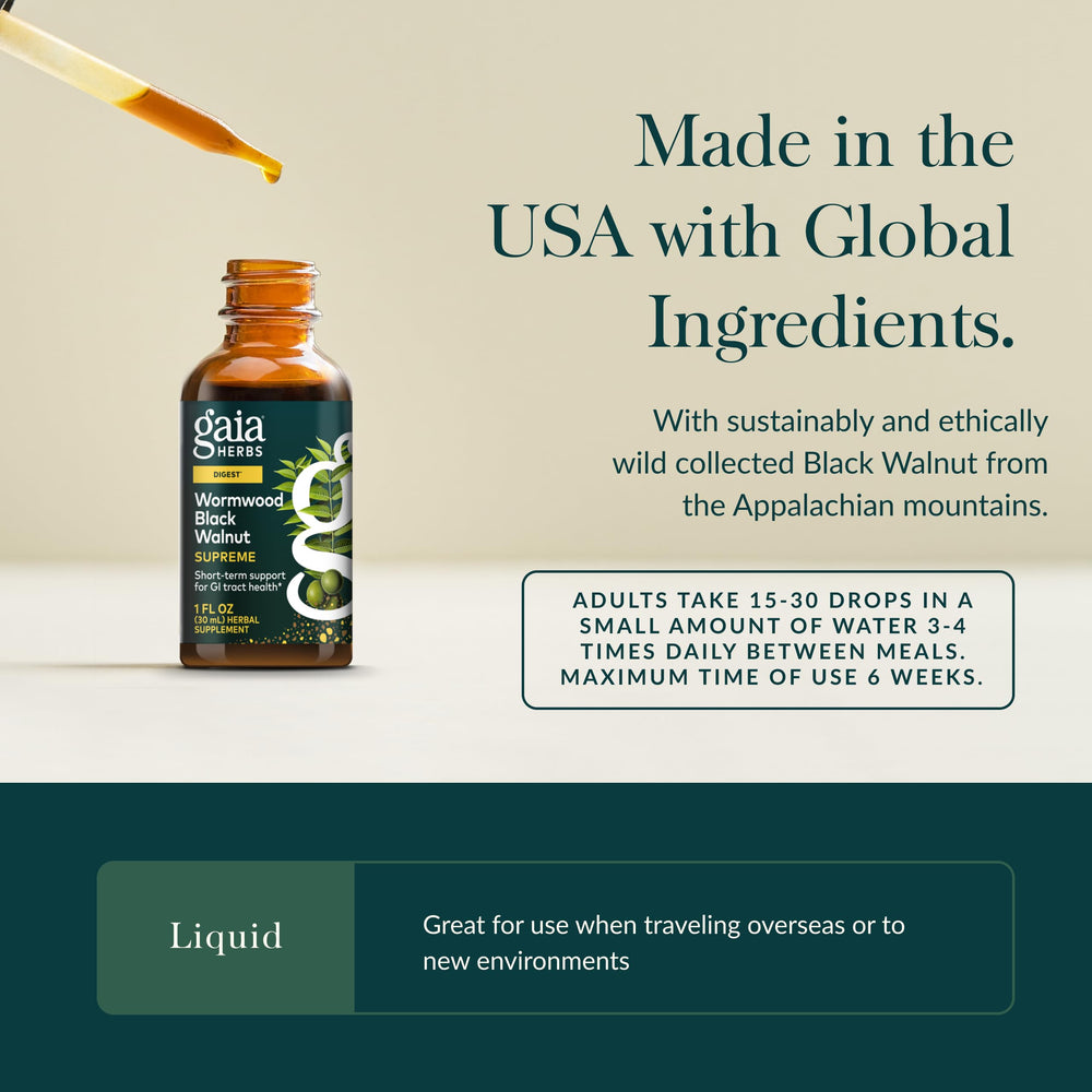 Gaia Herbs black walnut detail showing ingredient integrity and potency benefit