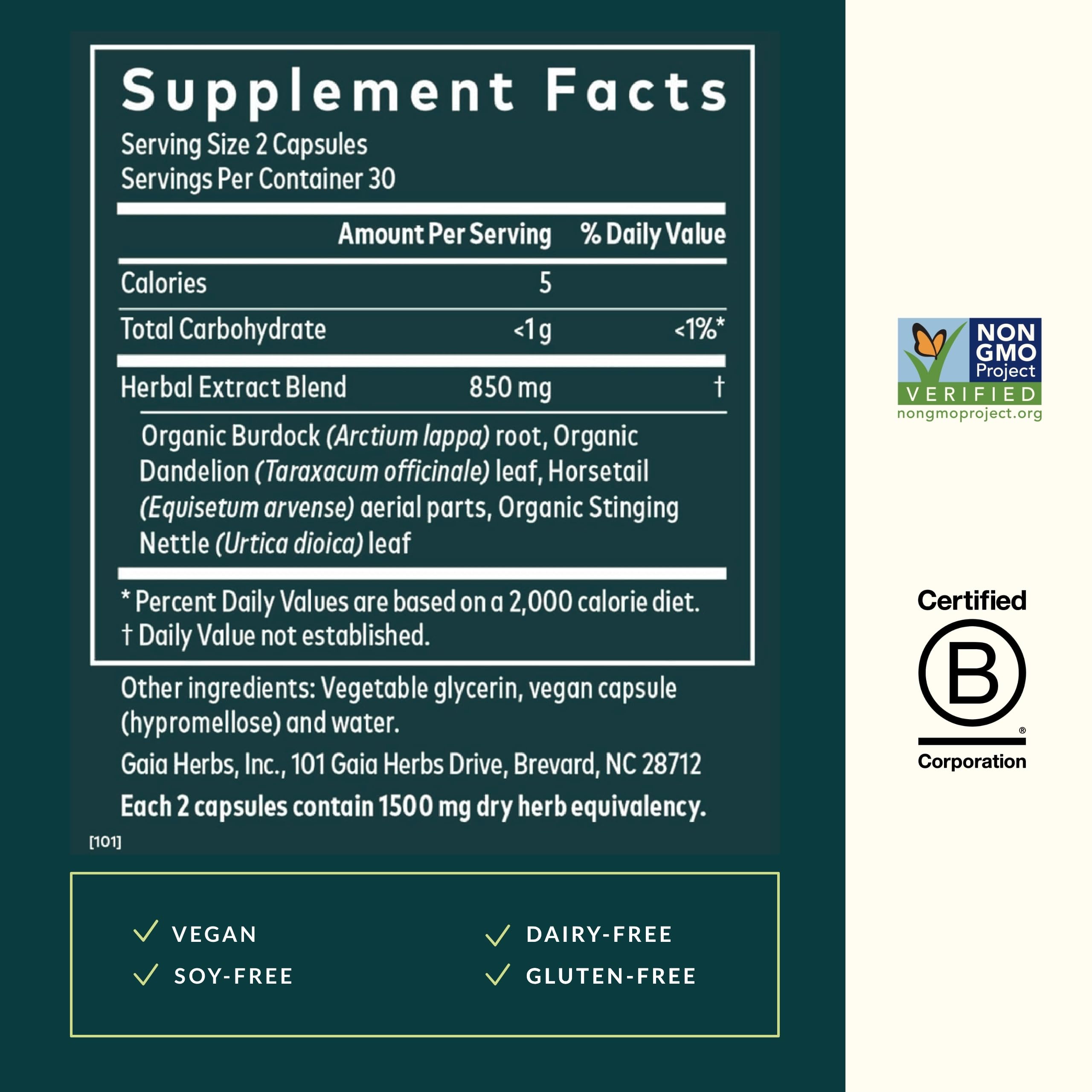 Organic burdock root ingredient