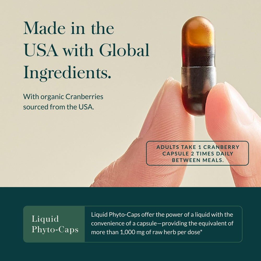 Ingredient panel for Gaia Herbs Cranberry Concentrate