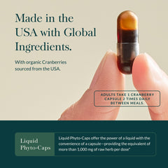 Ingredient panel for Gaia Herbs Cranberry Concentrate