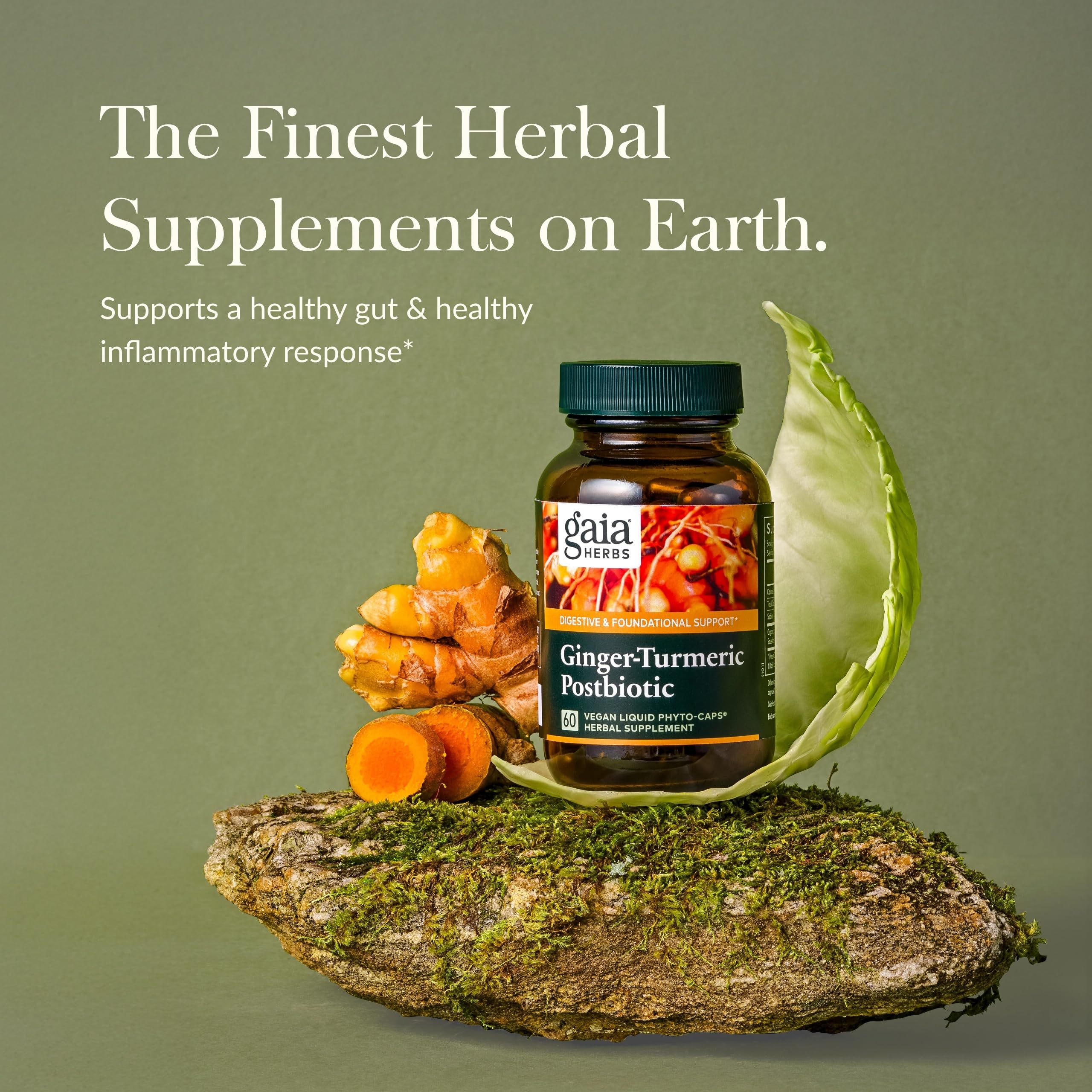 Fermented ginger and turmeric postbiotic capsules