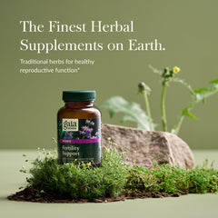 Close-up of Gaia Herbs Fertility Support liquid capsules