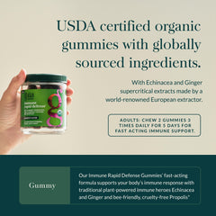 Gummy texture and color of Gaia Immune Rapid Defense Gummies