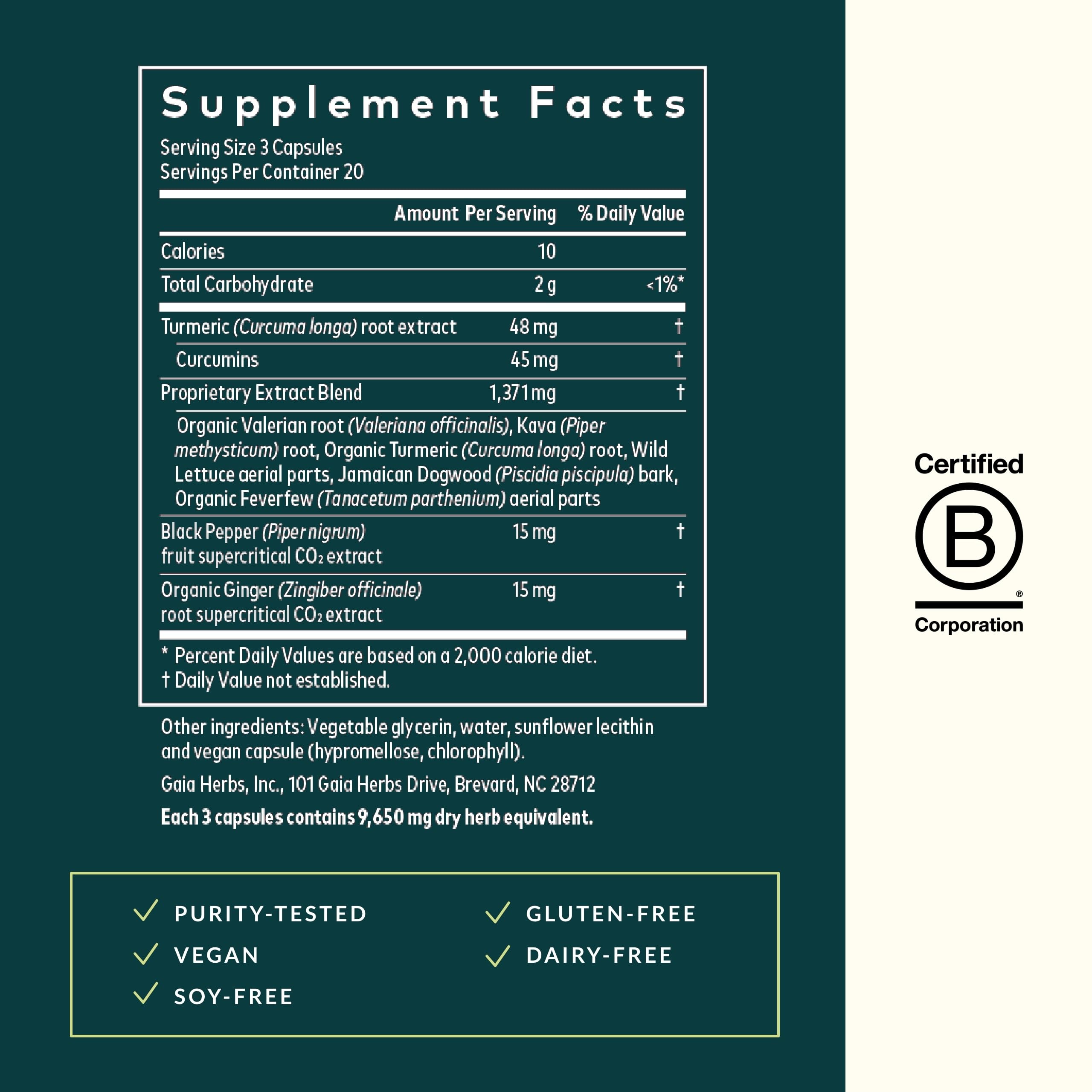 Ginger and Jamaican dogwood in the Turmeric Supreme Discomfort P.M. formula
