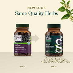 Gaia Herbs label closeup emphasizing quality and ingredients.