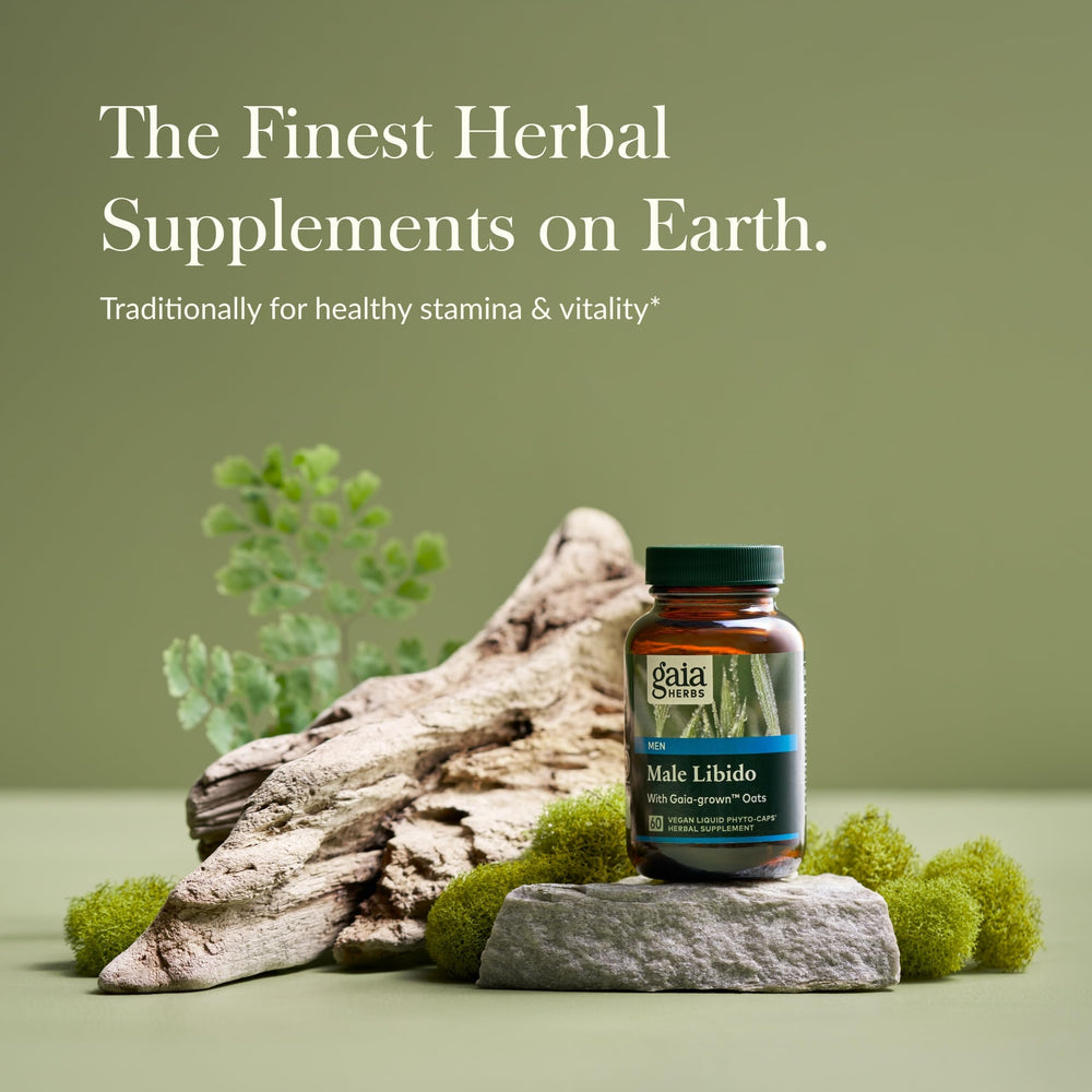 Close-up of saw palmetto and horny goat weed herbs