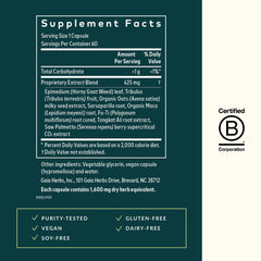 Herbal blends including maca, oats and epimedium