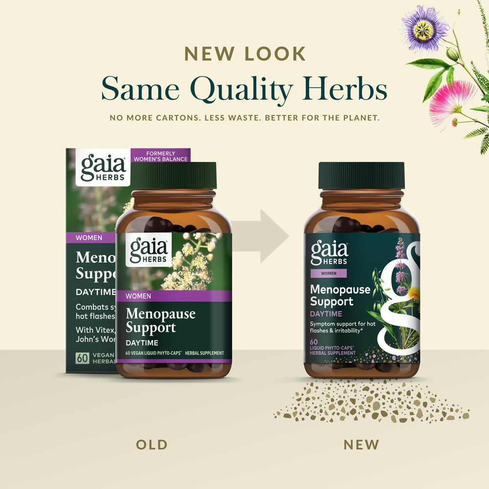 Gaia Herbs branding and product box with vibrant colors
