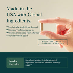 Vegan capsules packaging with dairy-free and gluten-free claims