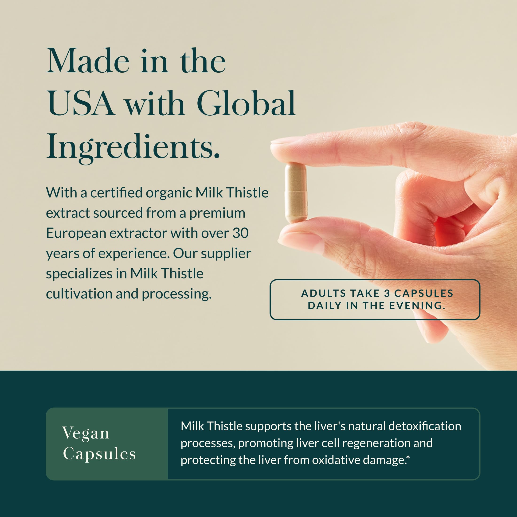 Gaia Herbs Milk Thistle label detail emphasizing full-spectrum extract